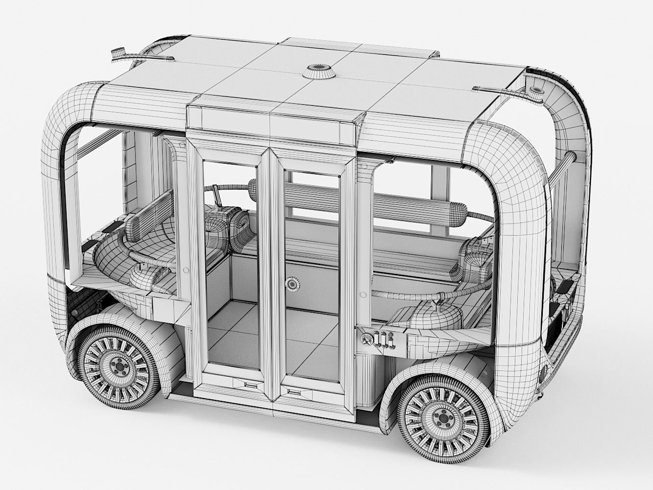 Driverless Bus Local Motors Olli - Rigged 3D model_21