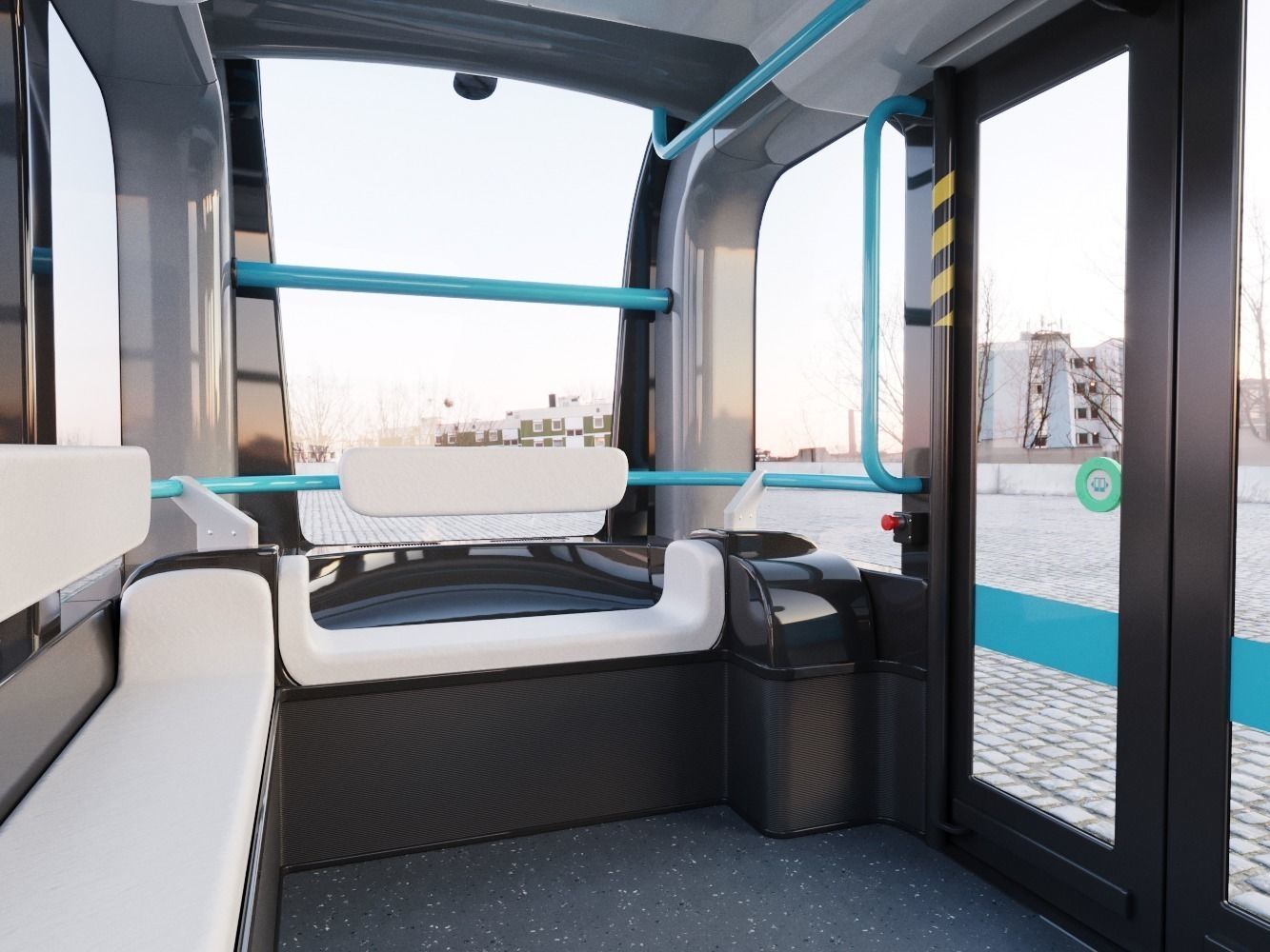 Driverless Bus Local Motors Olli - Rigged 3D model_14