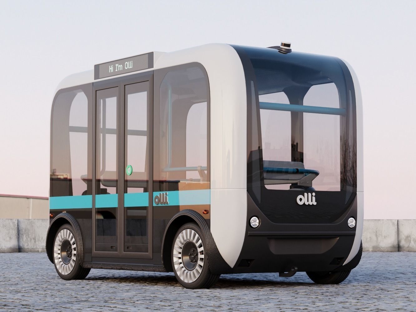 Driverless Bus Local Motors Olli - Rigged 3D model_4
