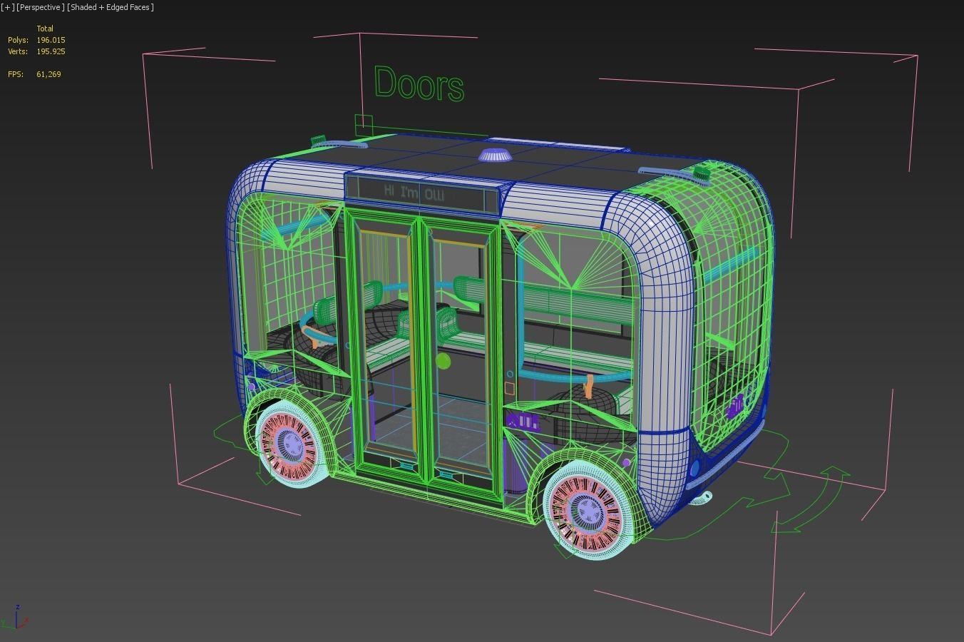 Driverless Bus Local Motors Olli - Rigged 3D model_25