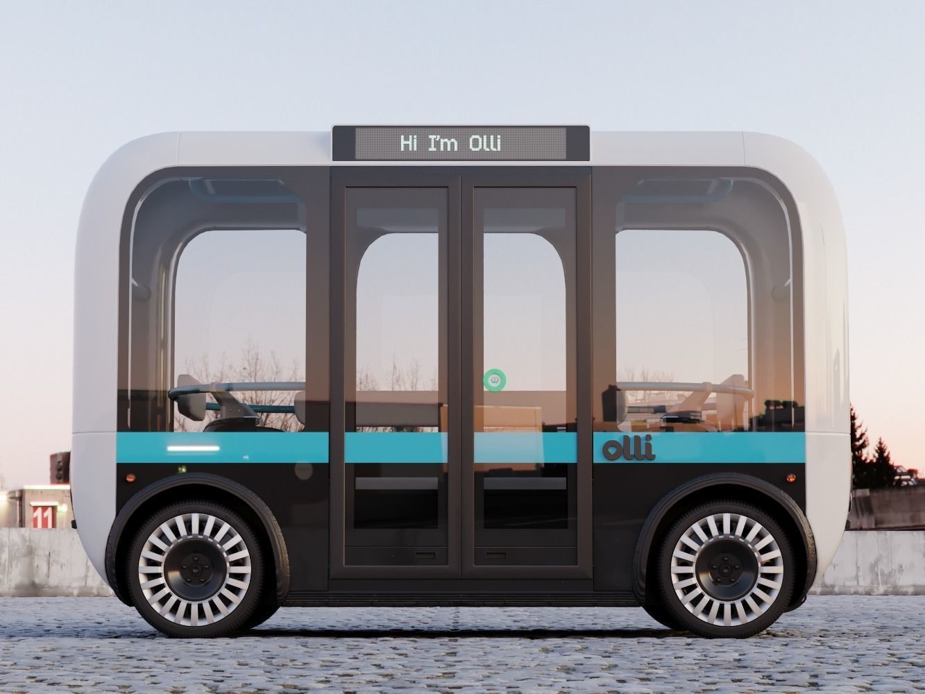 Driverless Bus Local Motors Olli - Rigged 3D model_8