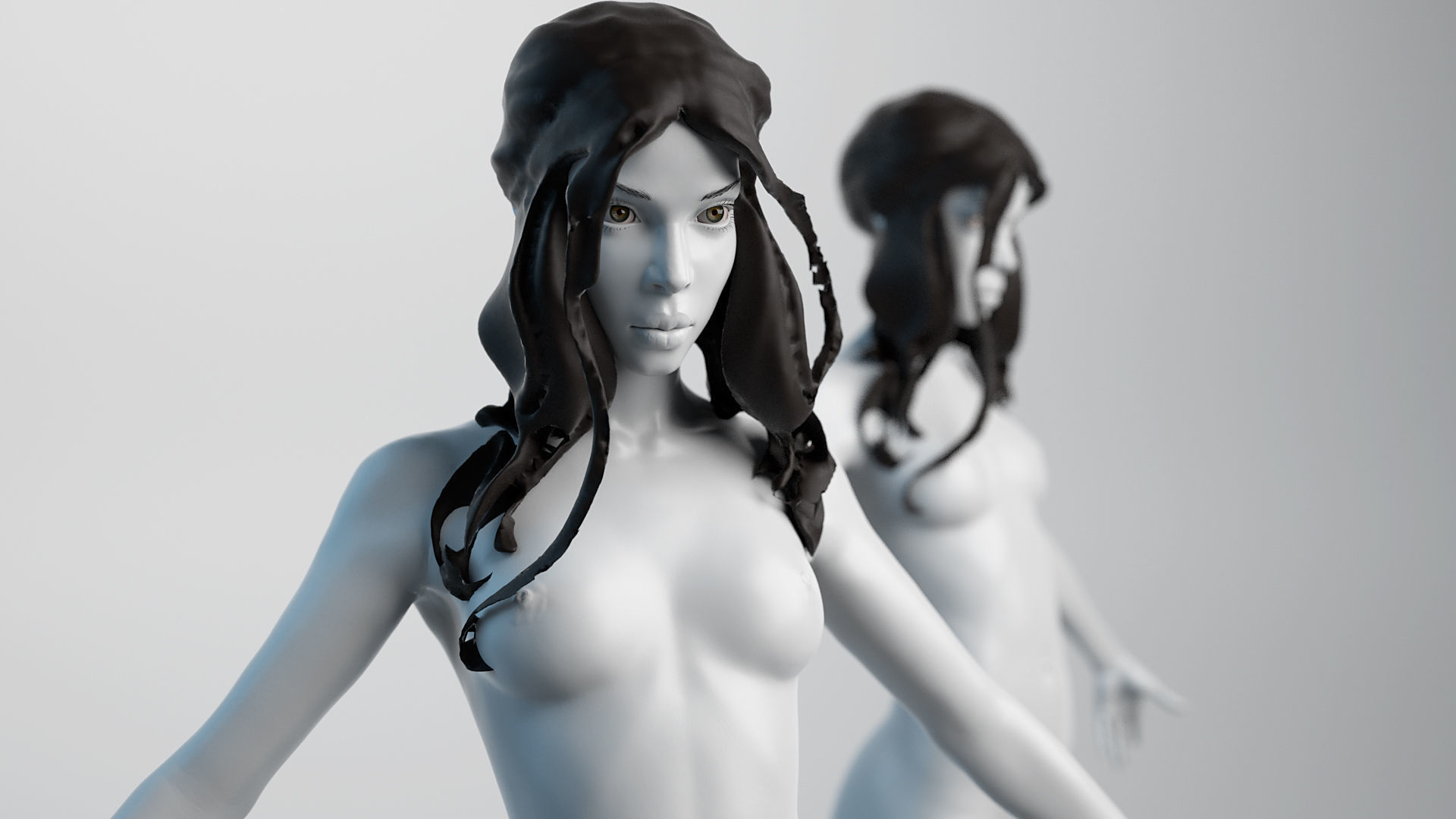 Female Basemesh 04 Low-poly 3D model_7
