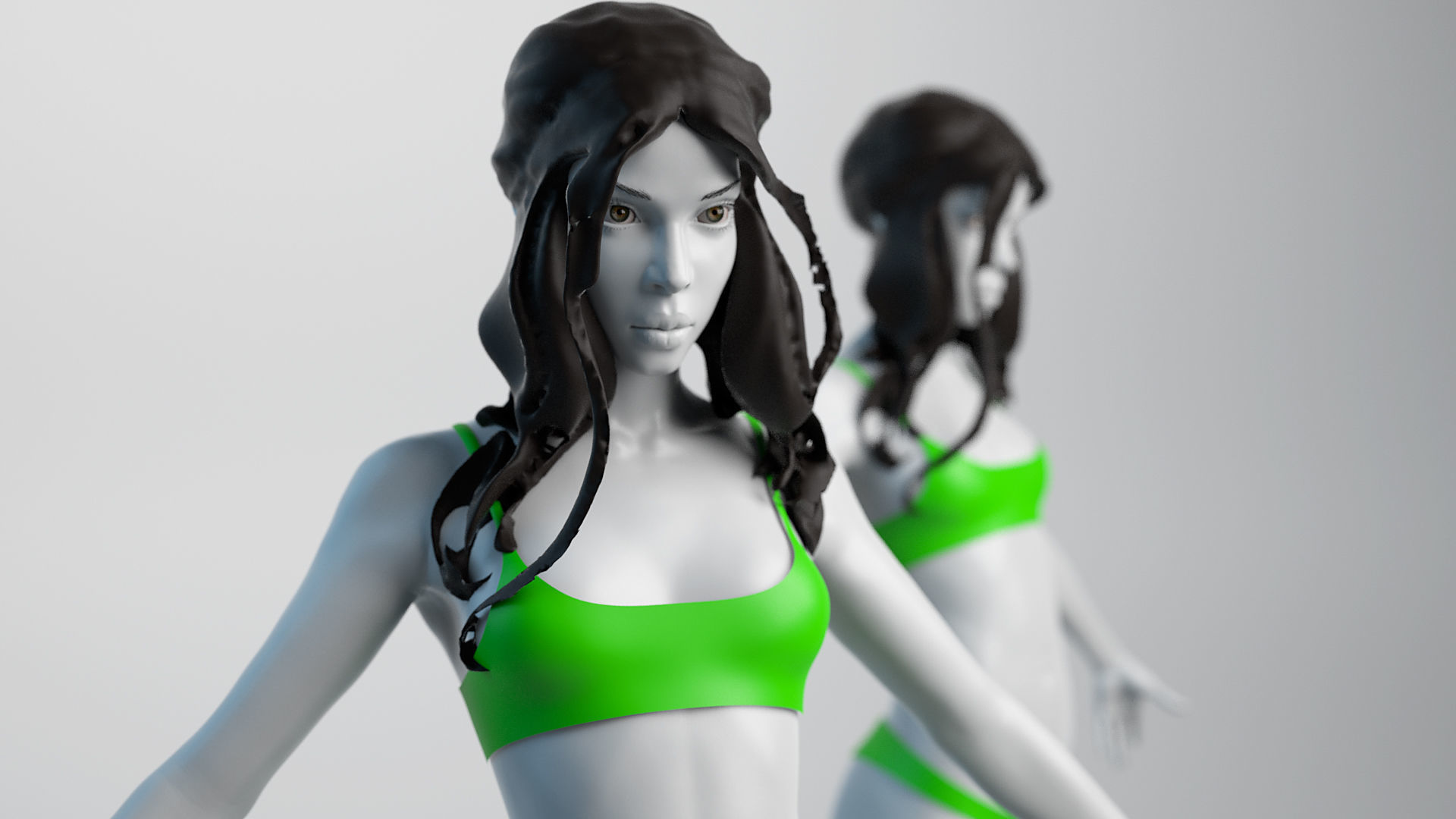Female Basemesh 04 Low-poly 3D model_4