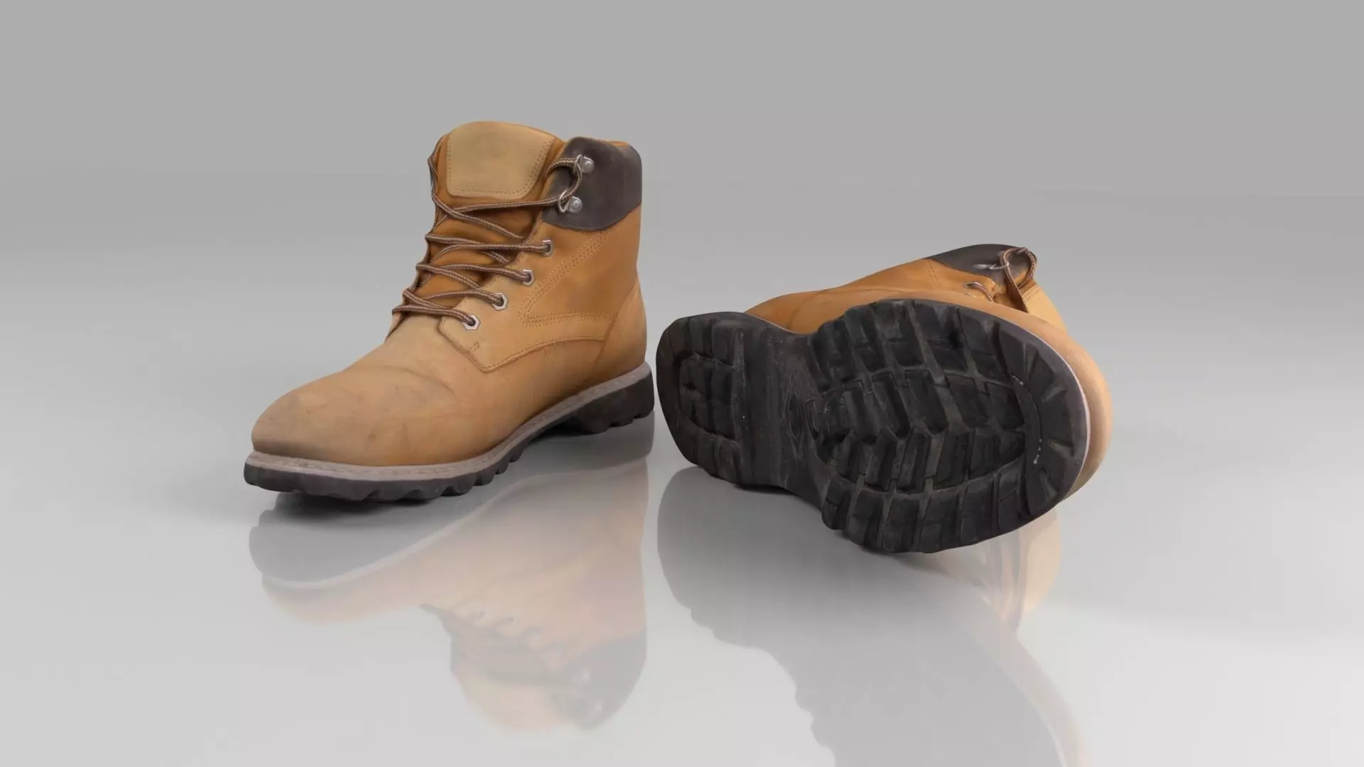 Casual winter boots Low-poly 3D model_0