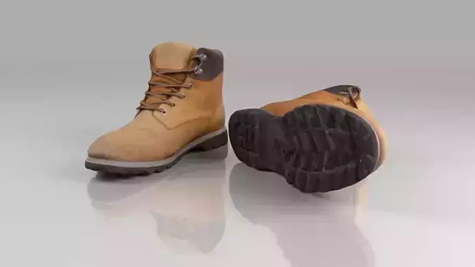 Casual winter boots Low-poly 3D model