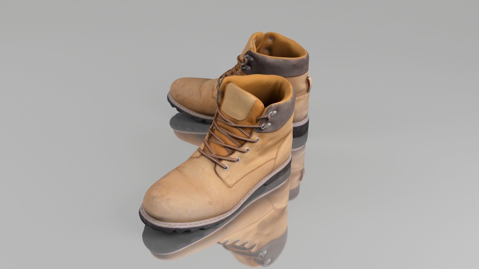 Casual winter boots Low-poly 3D model_3