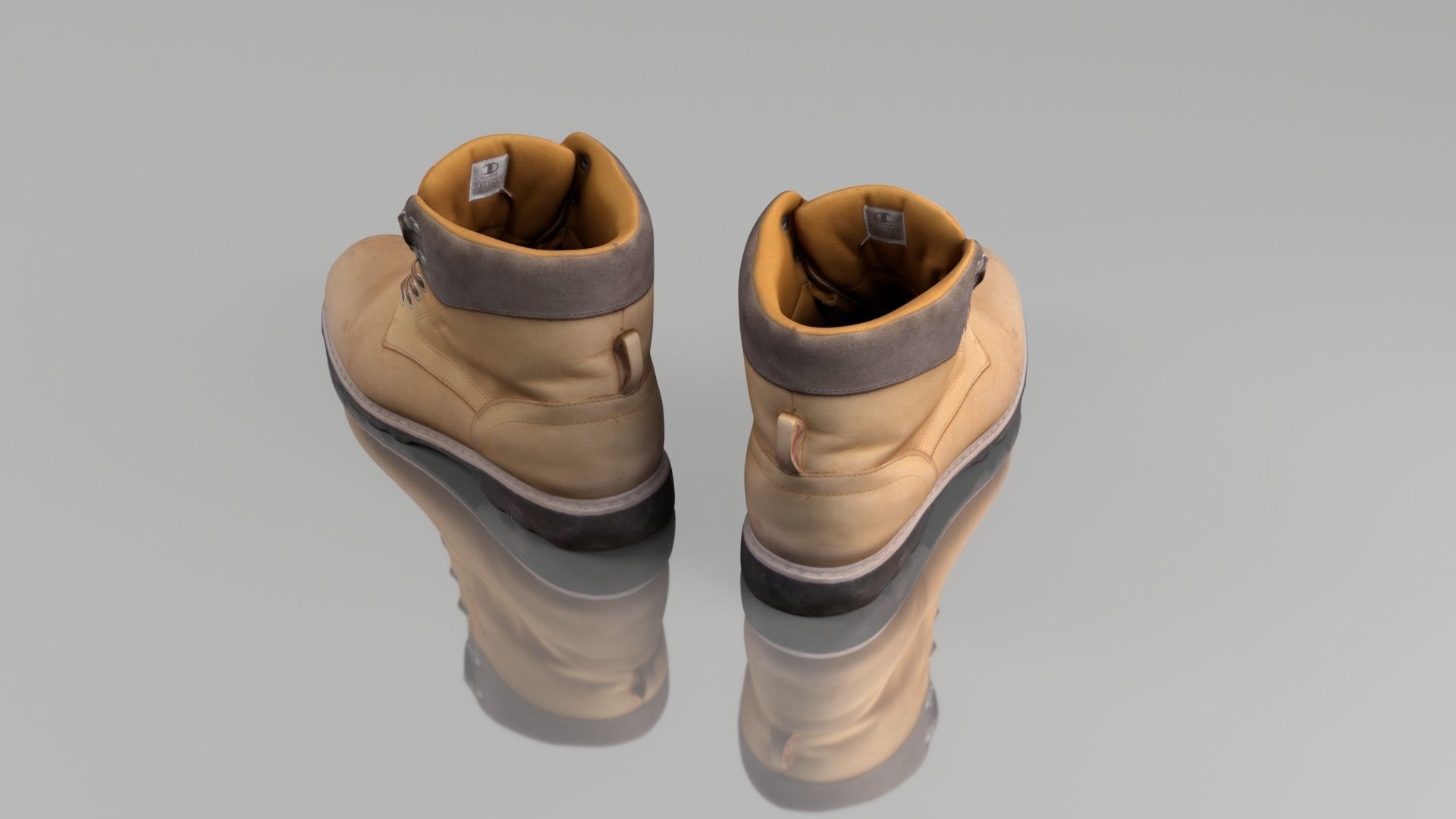 Casual winter boots Low-poly 3D model_4