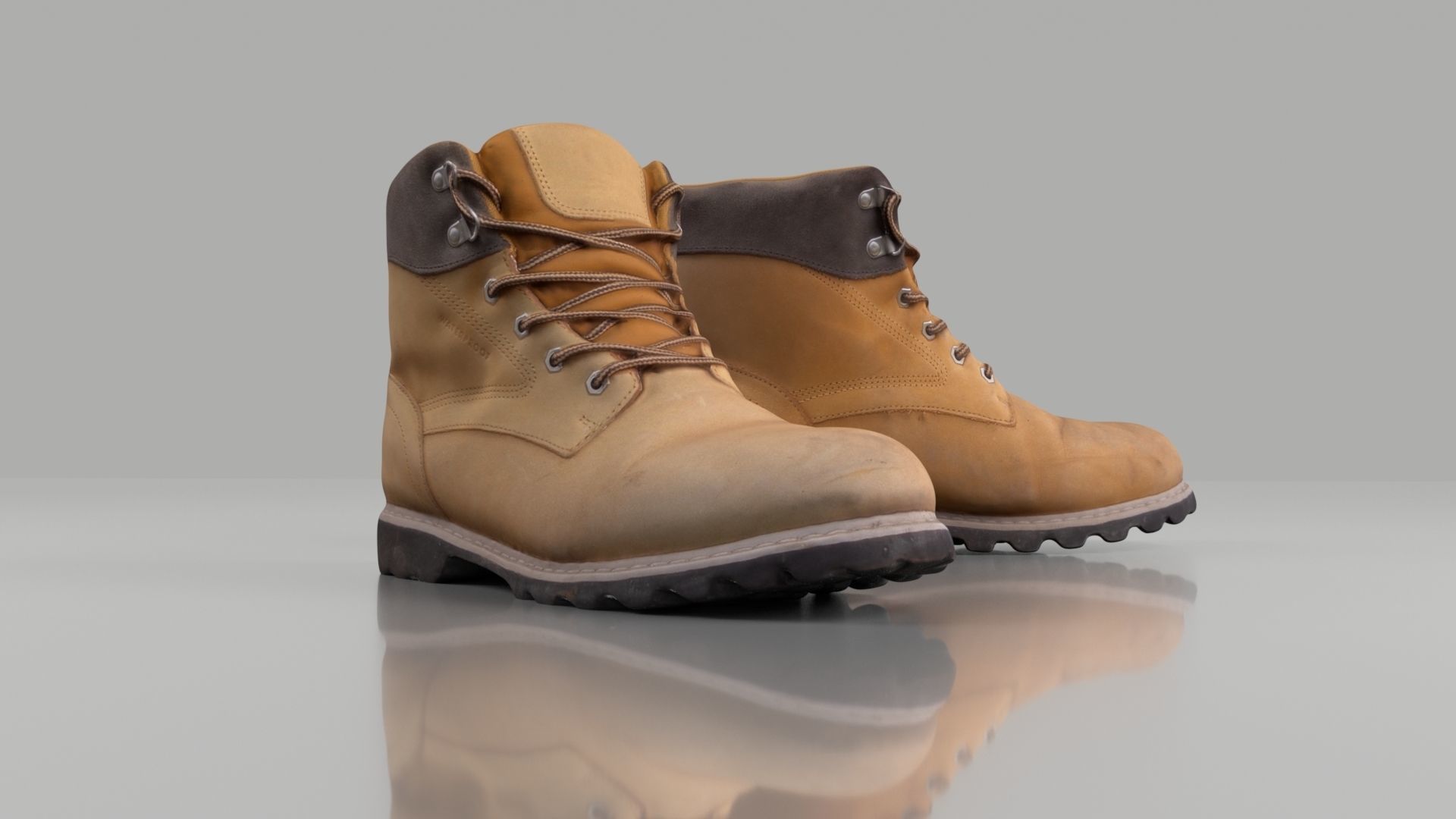 Casual winter boots Low-poly 3D model_2