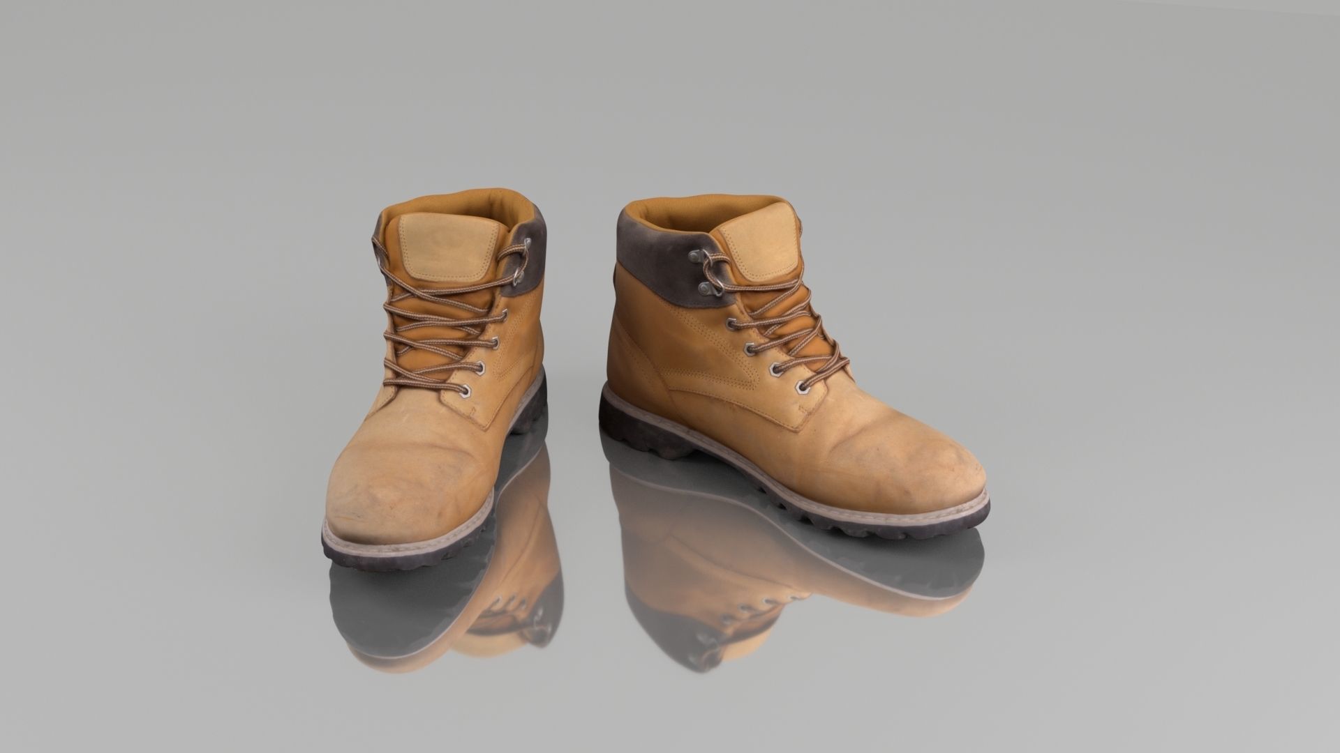 Casual winter boots Low-poly 3D model_1