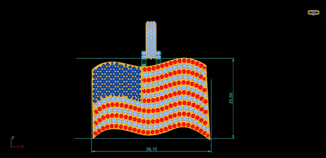 American Flag Pendant 3D print model