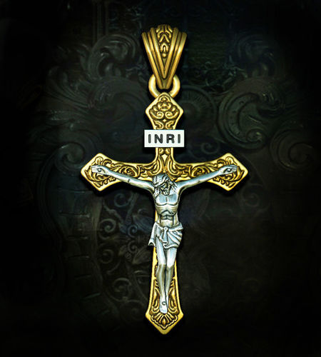 cross jesus on pendant 3D print model