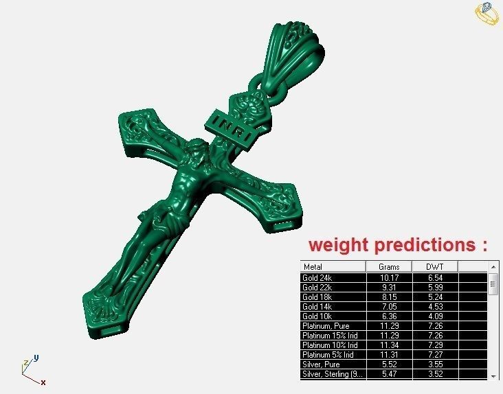 cross jesus on pendant 3D print model_7