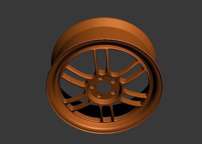 Wheel Enkei RPF1  Low-poly 3D model_3