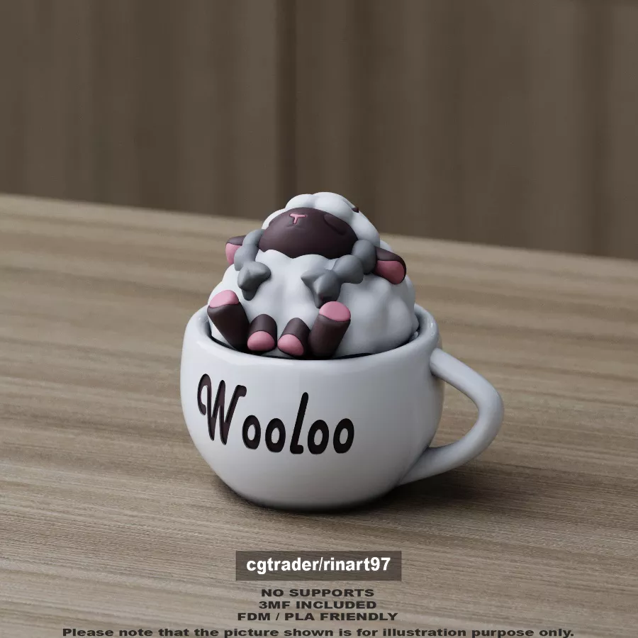 Wooloo chill cup 3D print model