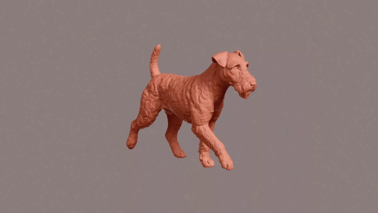 Walking Welsh Terrier 3D print model