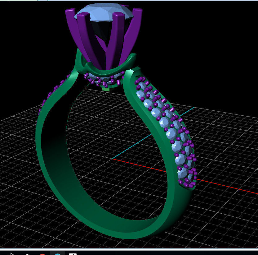 ring diamond  3D print model_1