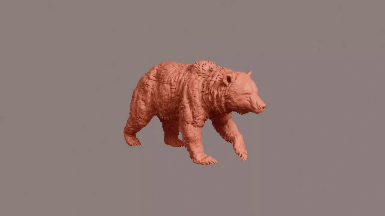 Walking Sloth Bear 3D print model