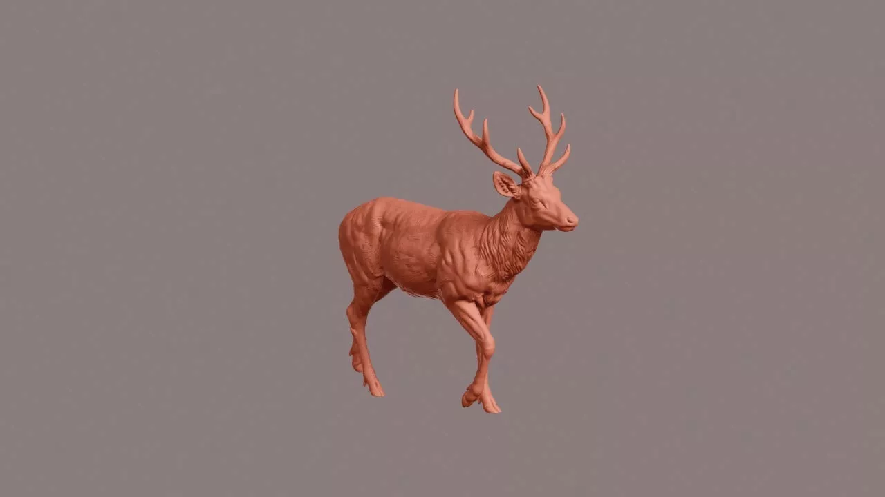 Walking Sika Deer 3D print model
