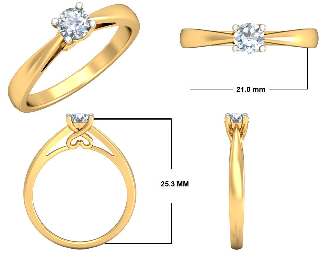 Solitaire Engagement ring  3D print model 3 3D print model_5