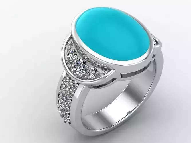 kengkod10 turquoise and diamond ring
