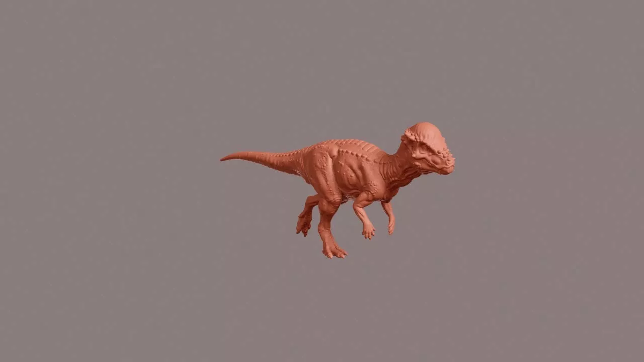 Walking Pachycephalosaurus 3D print model