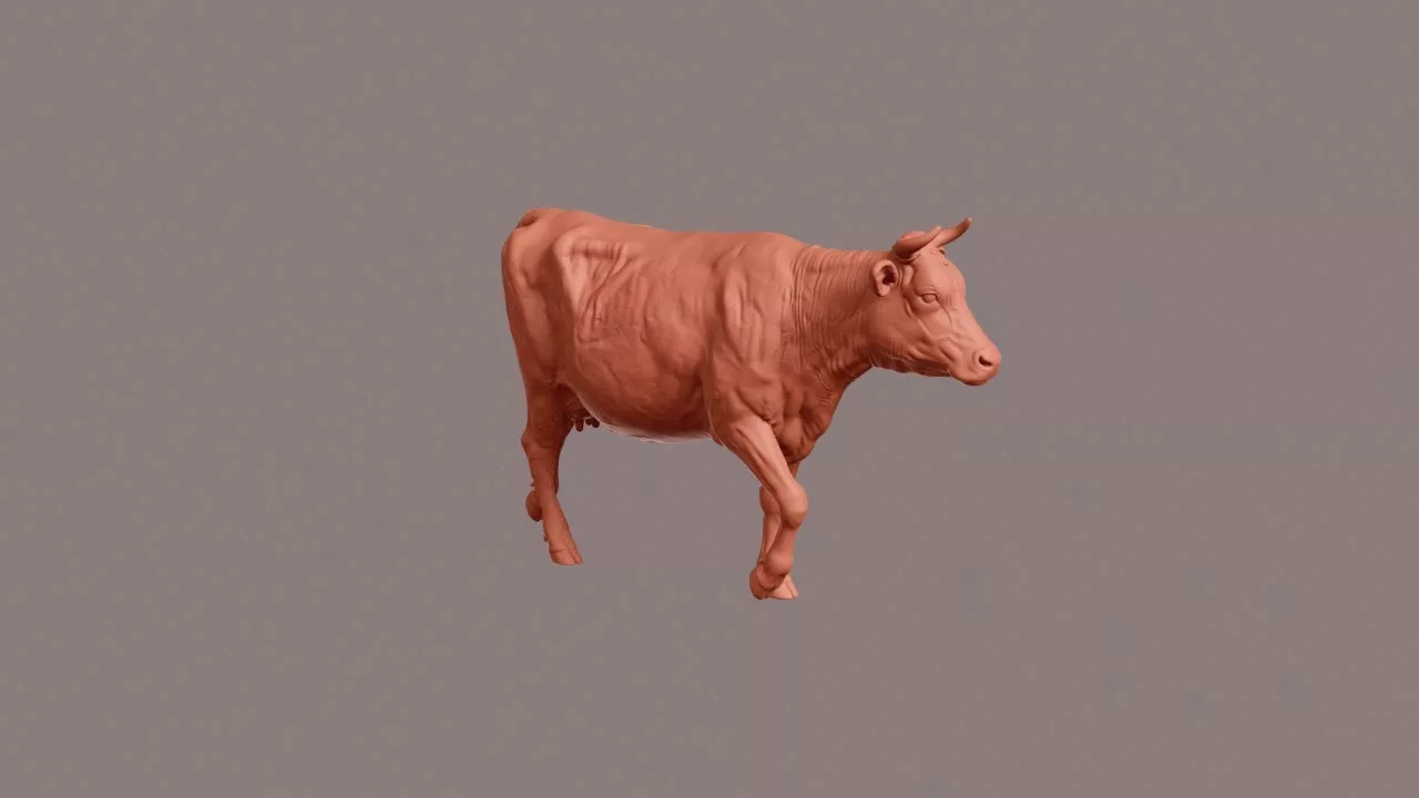 Walking Jersey Cow 3D print model