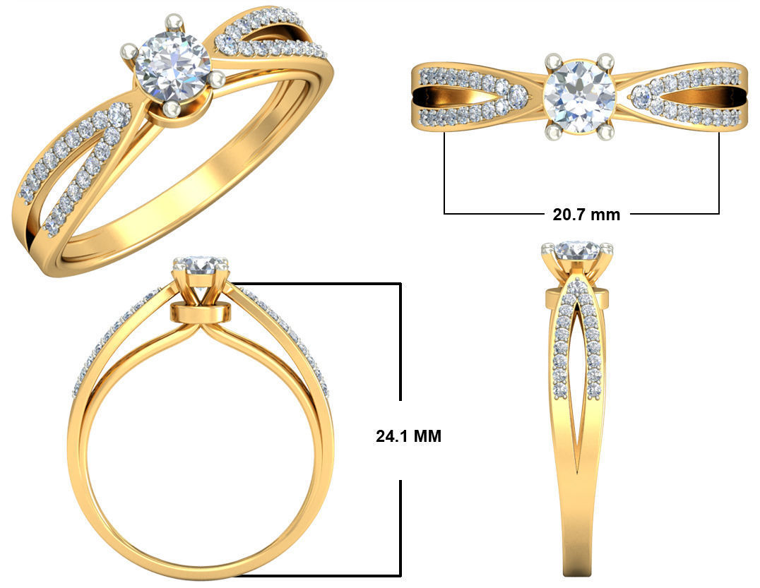 Solitaire Engagement ring 3D print model 5 3D print model_2
