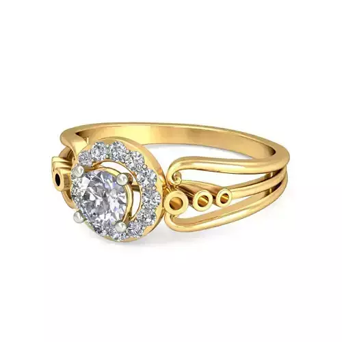 Solitaire Engagement ring 3D print model 6