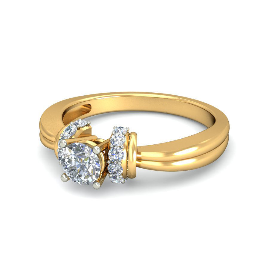 Solitaire Engagement ring 3D print model 7 3D print model_1