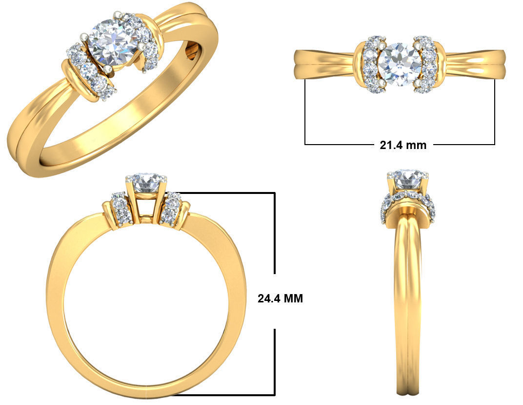 Solitaire Engagement ring 3D print model 7 3D print model_5