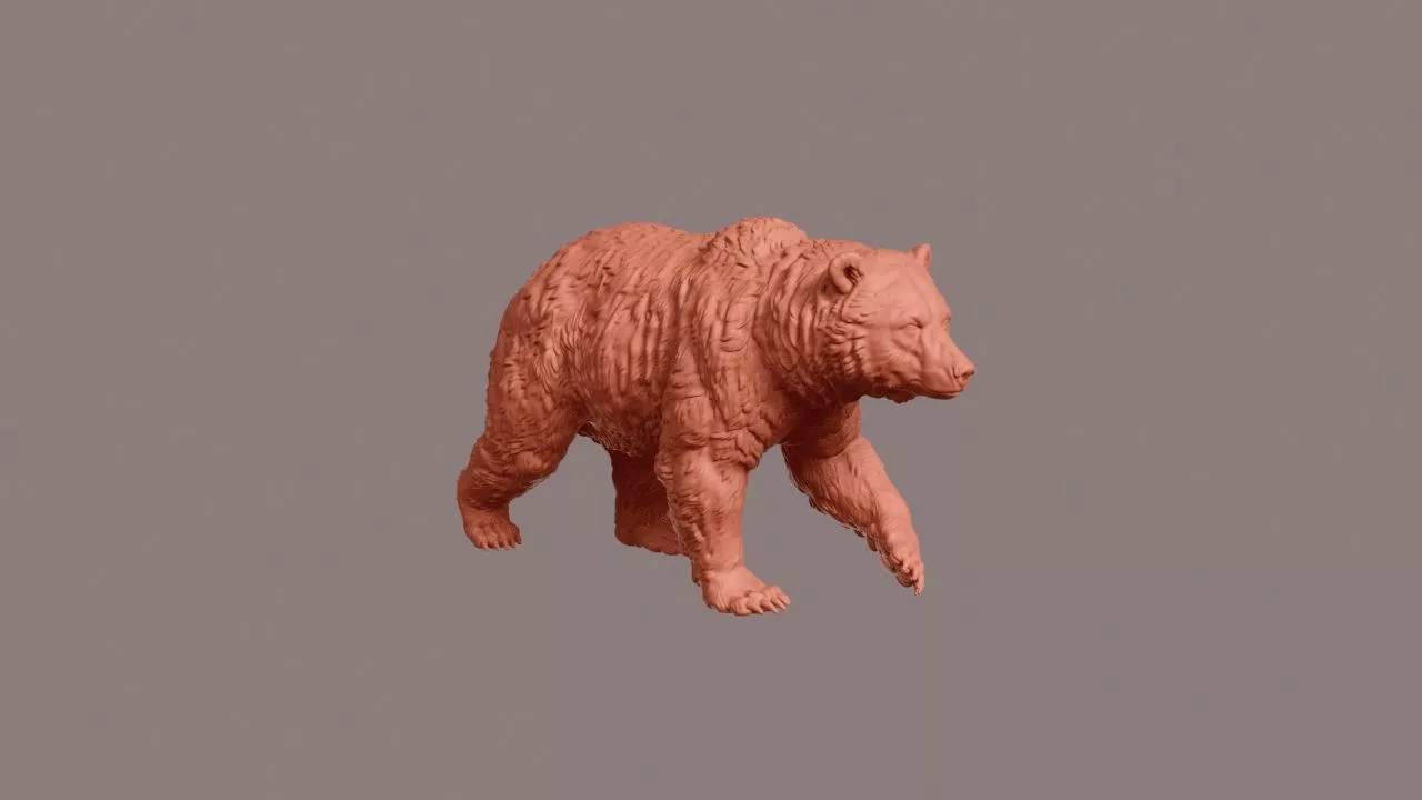 Walking Cave Bear 3D print model