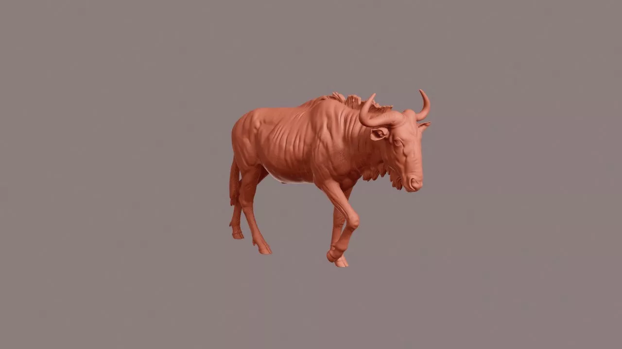 Walking Blue Wildebeest 3D print model