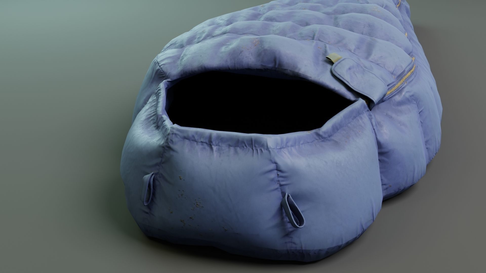 Sleeping bag Low-poly 3D model_6