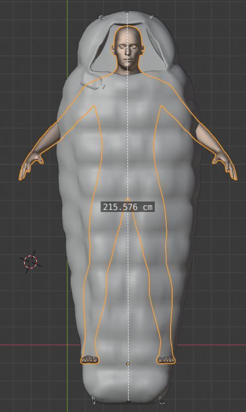 Sleeping bag Low-poly 3D model_9