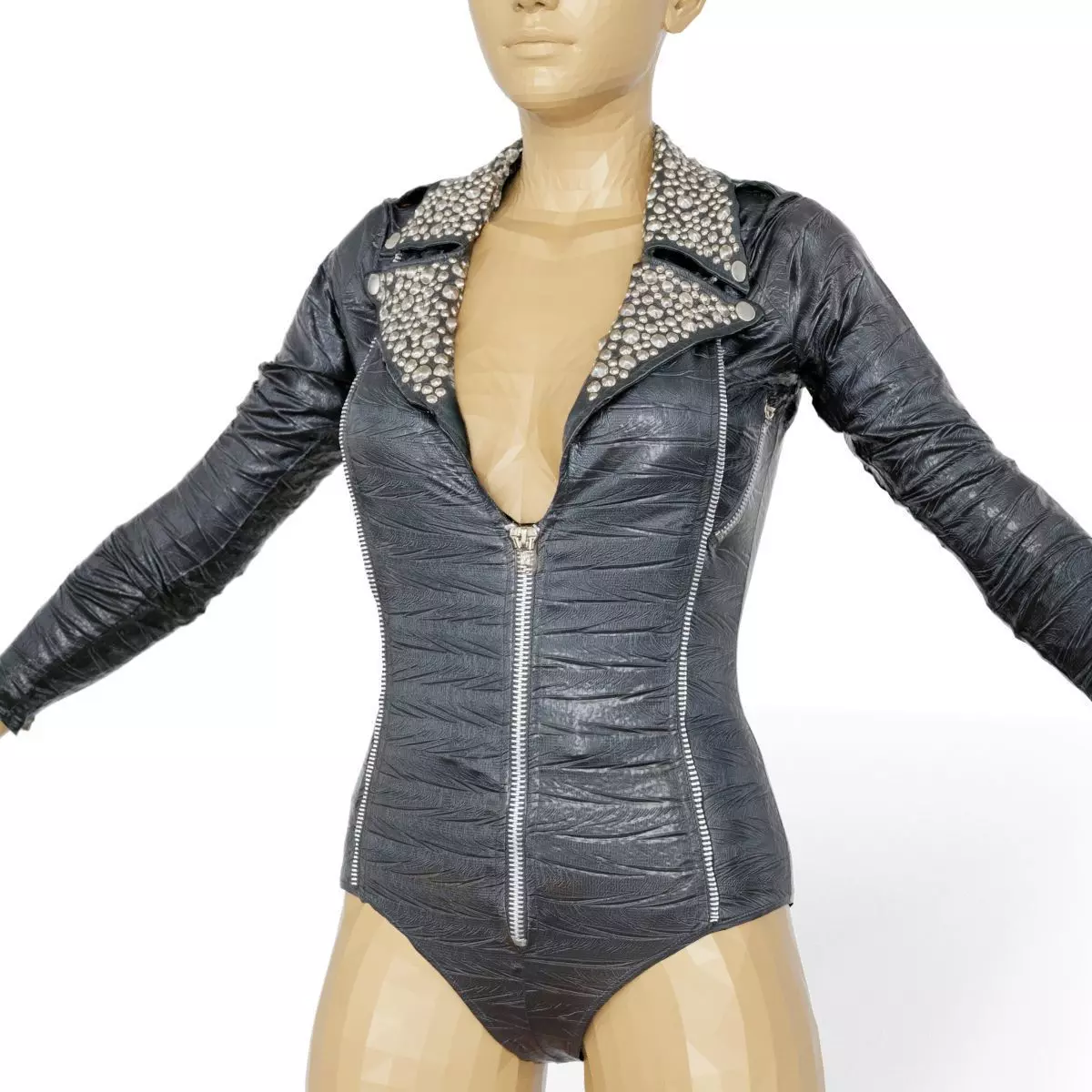 Body Leather Studs Metal Clothing RocknRoll Fashion Women Low-poly 3D model