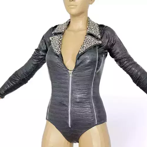 Body Leather Studs Metal Clothing RocknRoll Fashion Women