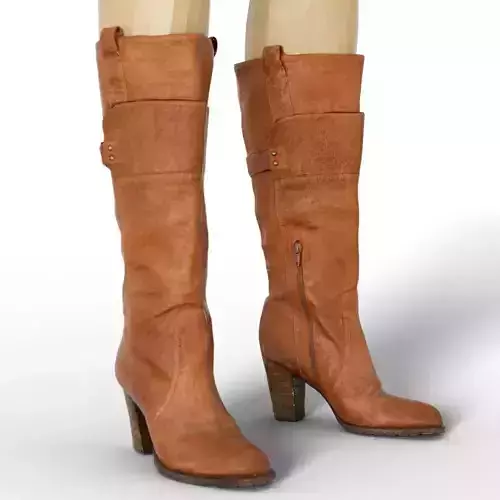 Boot Brown Leather Buckles Women Footwear