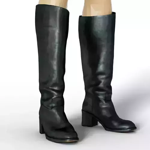 Boot Horseriding Black Leather Woman Fashion Footwear