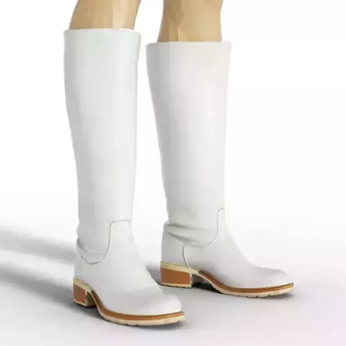 Boot Tall White Leather Women Footwear