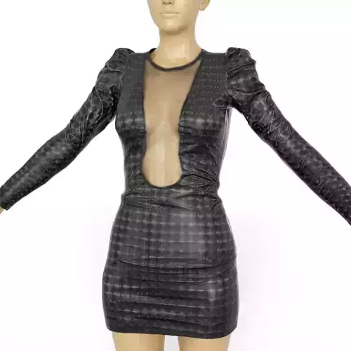 Dress Holographic Dots Black Shiny Clothing Women