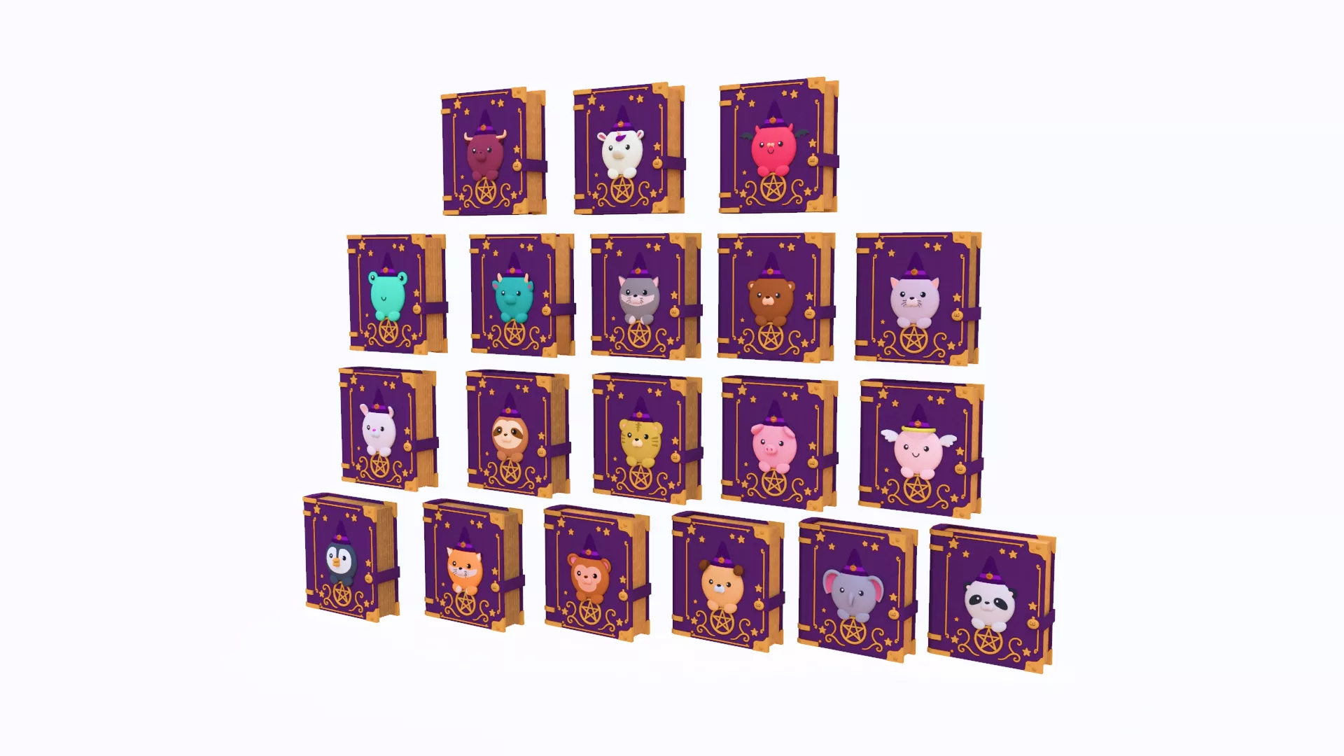 Halloween Witch Spellbook Pack 01 Low-poly 3D model