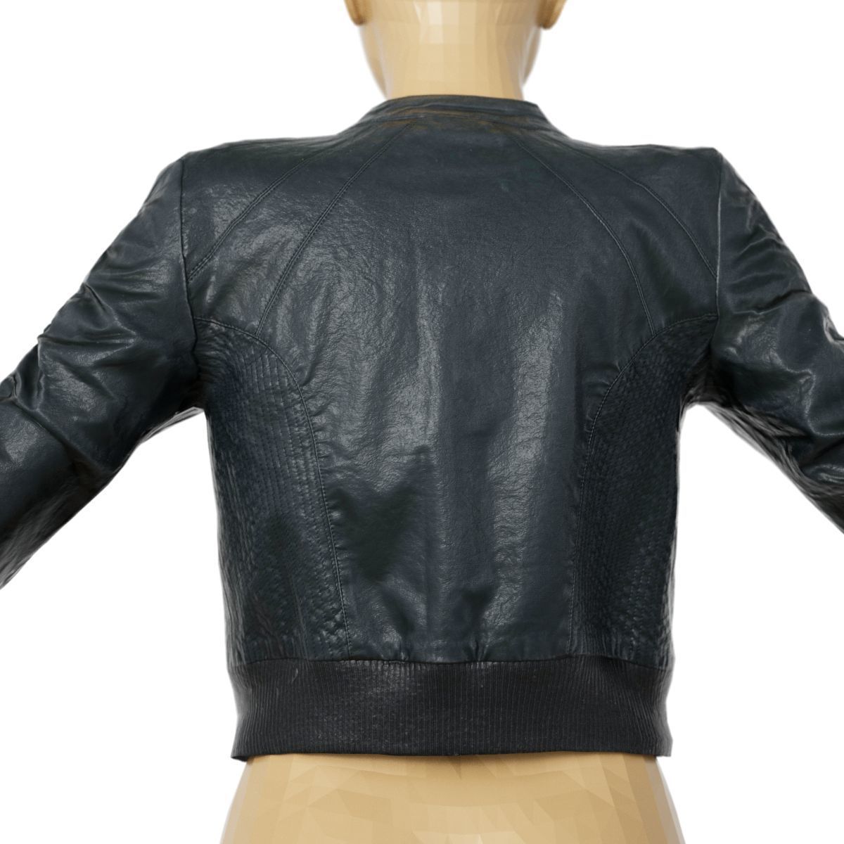 Jacket Black Leather Zipper Sleeves Clothing Female Fashion Low-poly 3D model_5