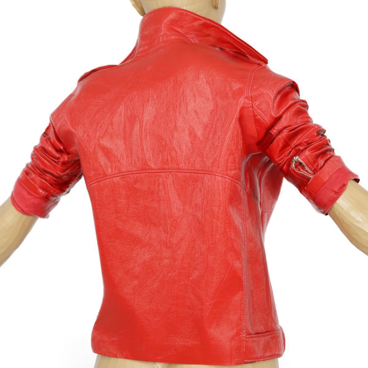Jacket Bright Red Leather Open Women Fashion Low-poly 3D model_5