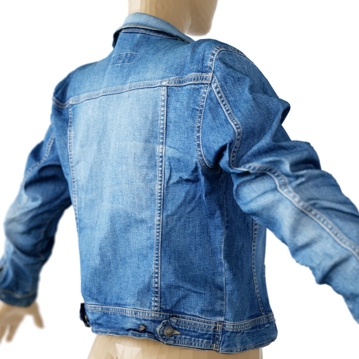 Jacket Slim Fit Dark Blue Jeans Open Women Clothing Low-poly 3D model_3