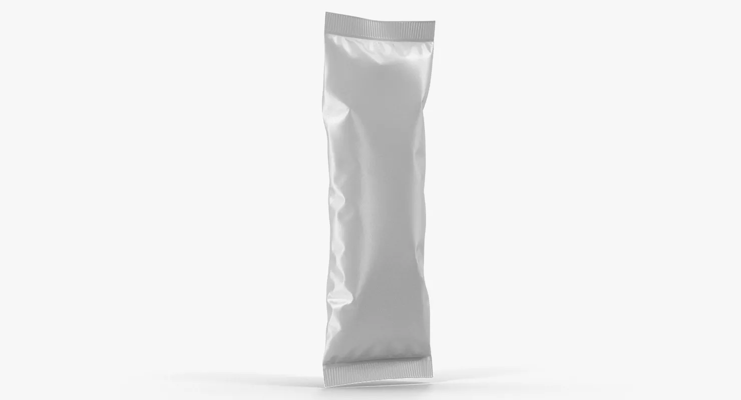 Small White Blank Plastic foil Food Package 3D model