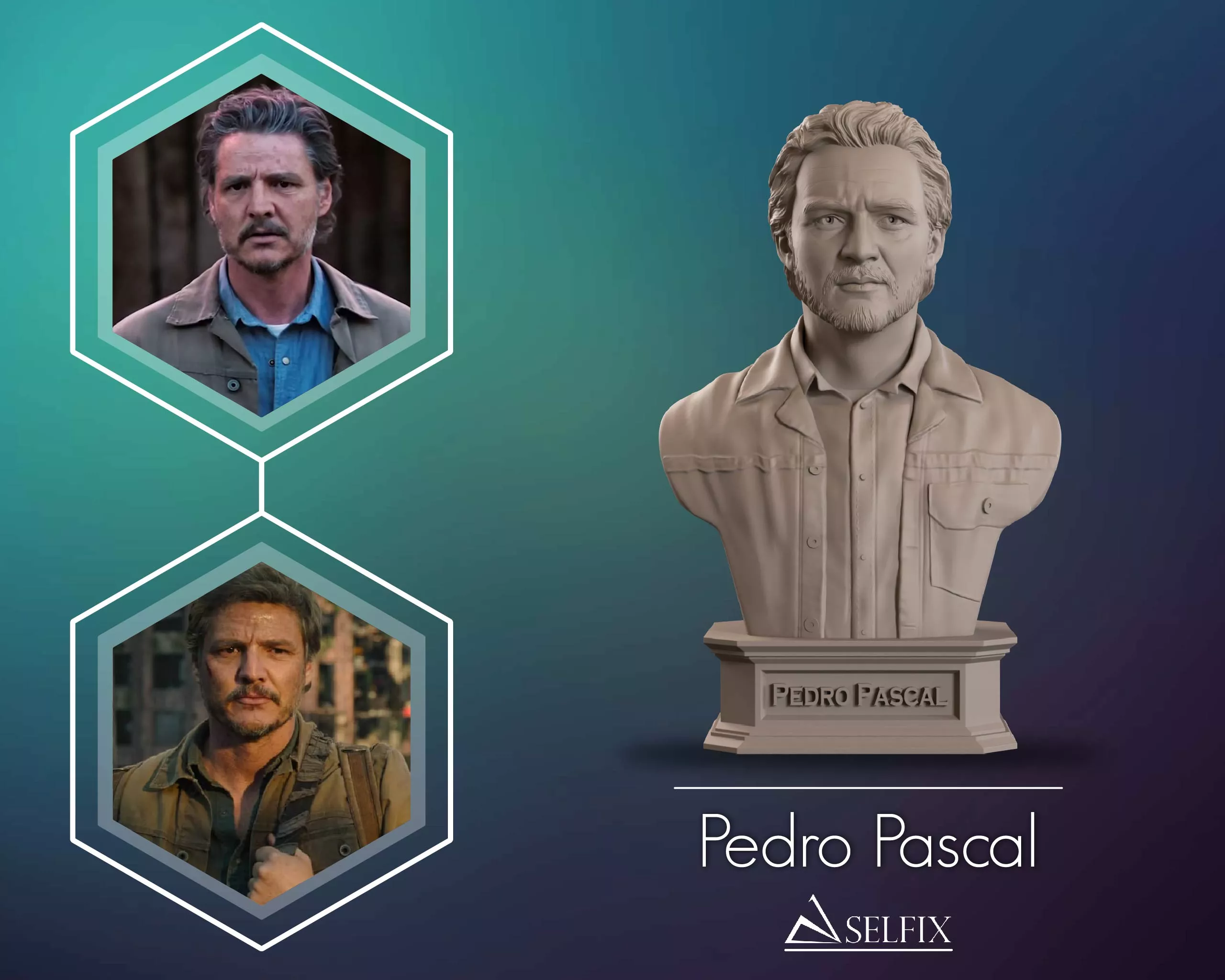 Pedro Pascal Bust Sculpture 3D print model