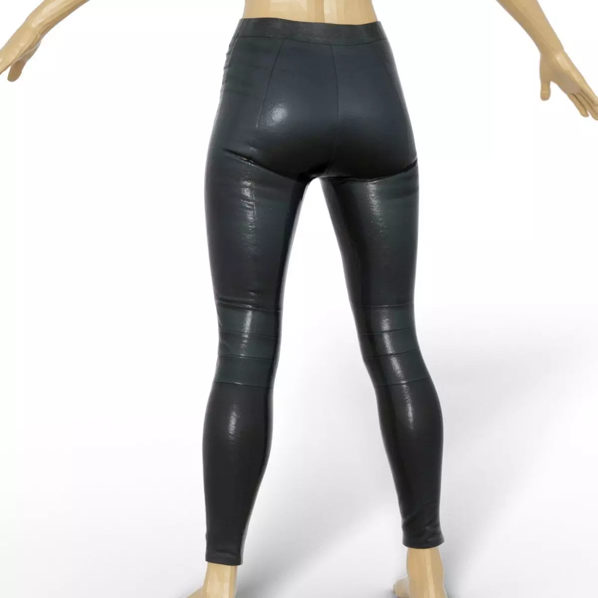 Legging Sports Shiny Black Clothing women Fashion Low-poly 3D model_0