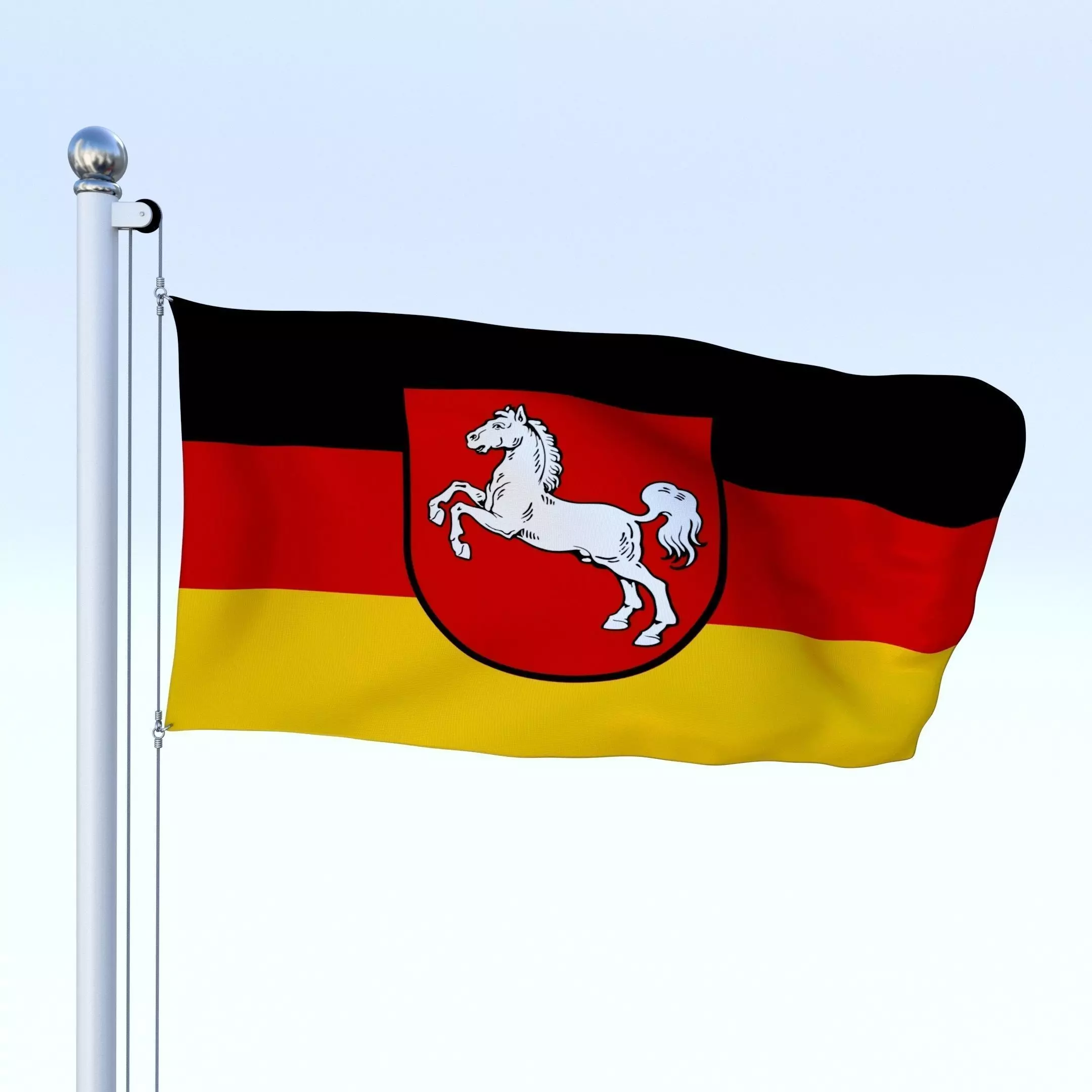 Animated Lower Saxony German State Flag Low-poly 3D model