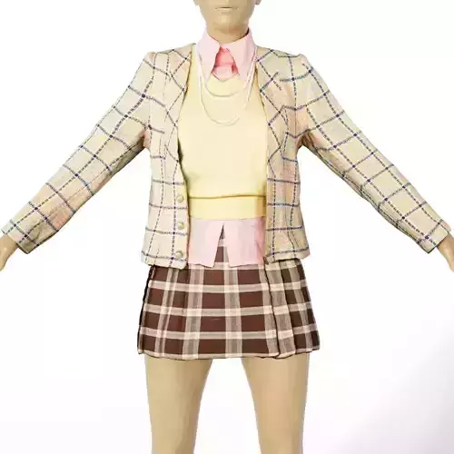 Outfit Vintage Clueless Pink Yellow Clothing Women Vintage 90s