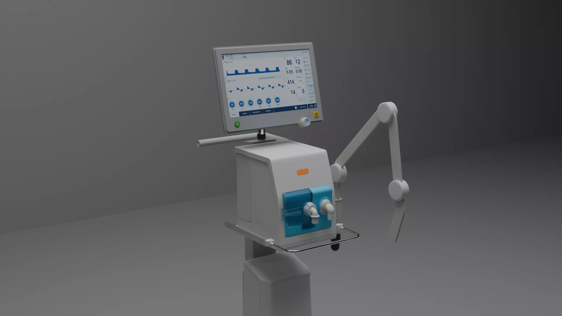 Medical Ventilator Device from a Biomedical Technician 3D model